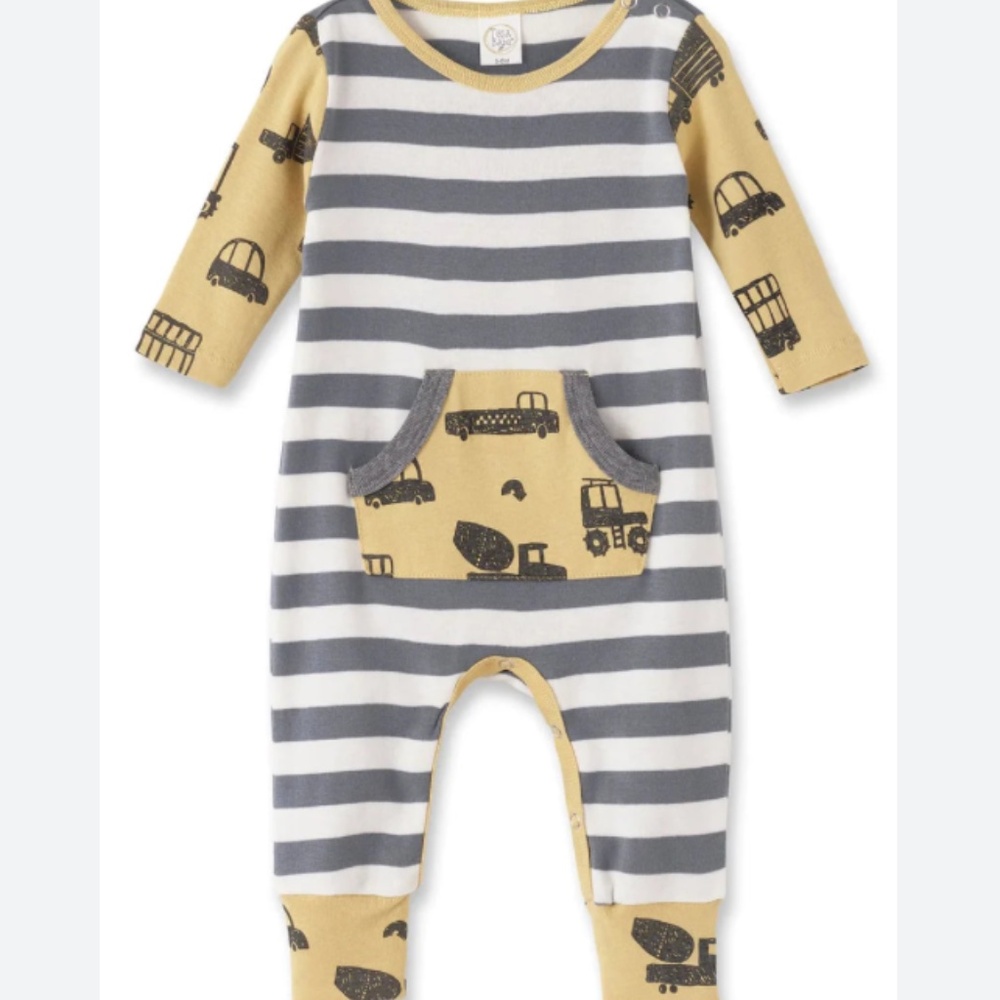 TESA BABE: Baby Boy's KEEP ON TRUCKING Romper / Sleeper / Onesie